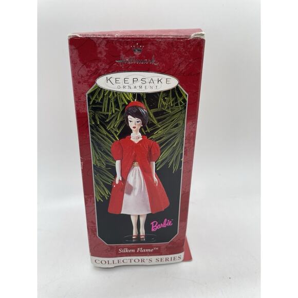 NEW 1998 Hallmark " Silken Flame " Barbie Doll Ornament - Picture 1 of 8